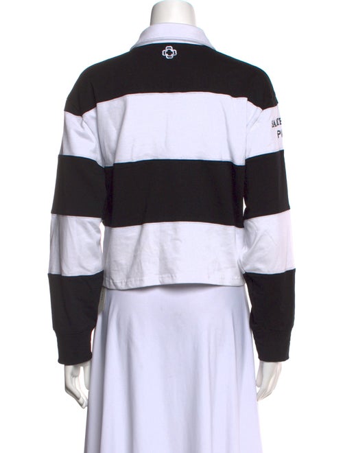 Maje Colorblock Pattern Long Sleeve Polo