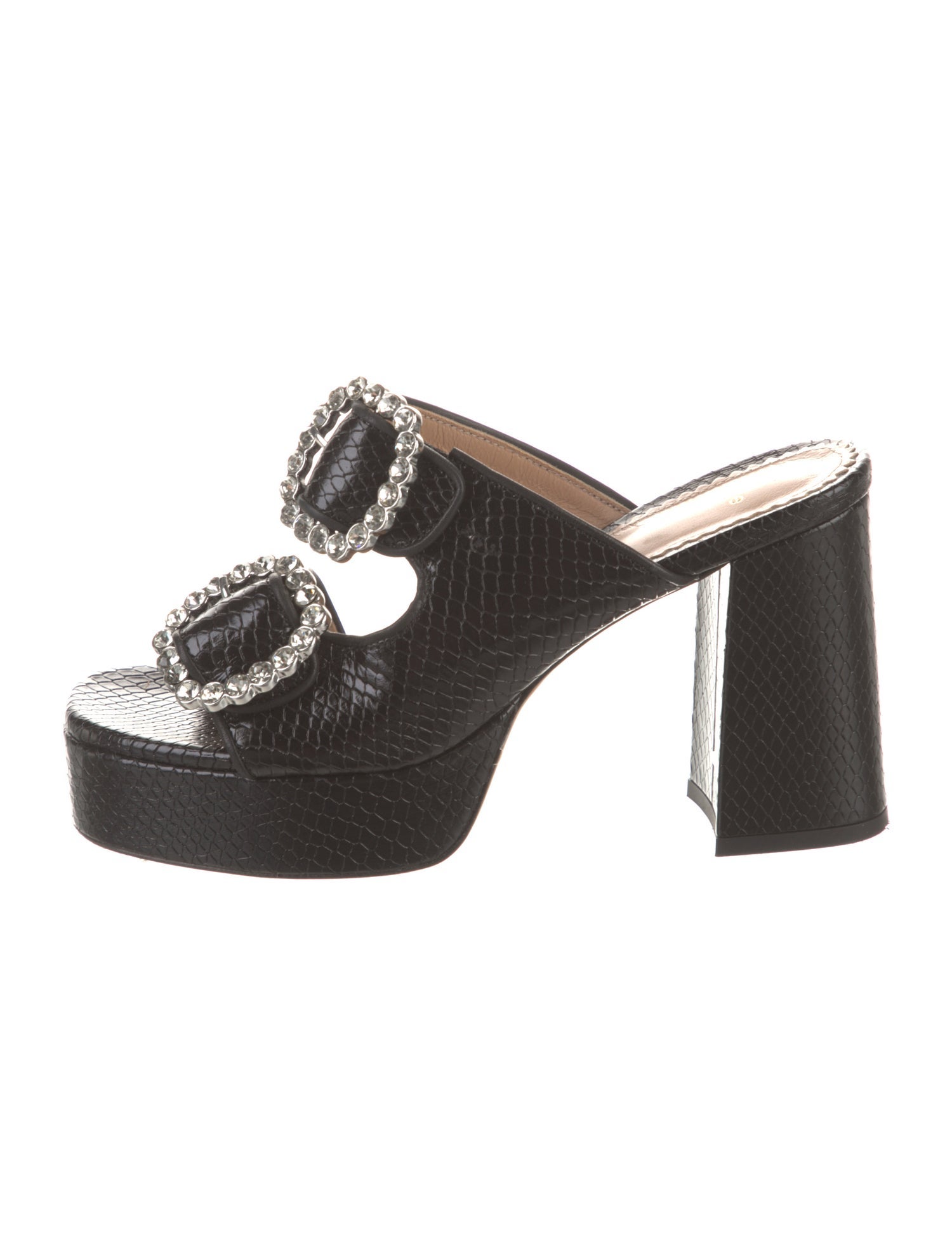 Maje Leather Animal Print Slides