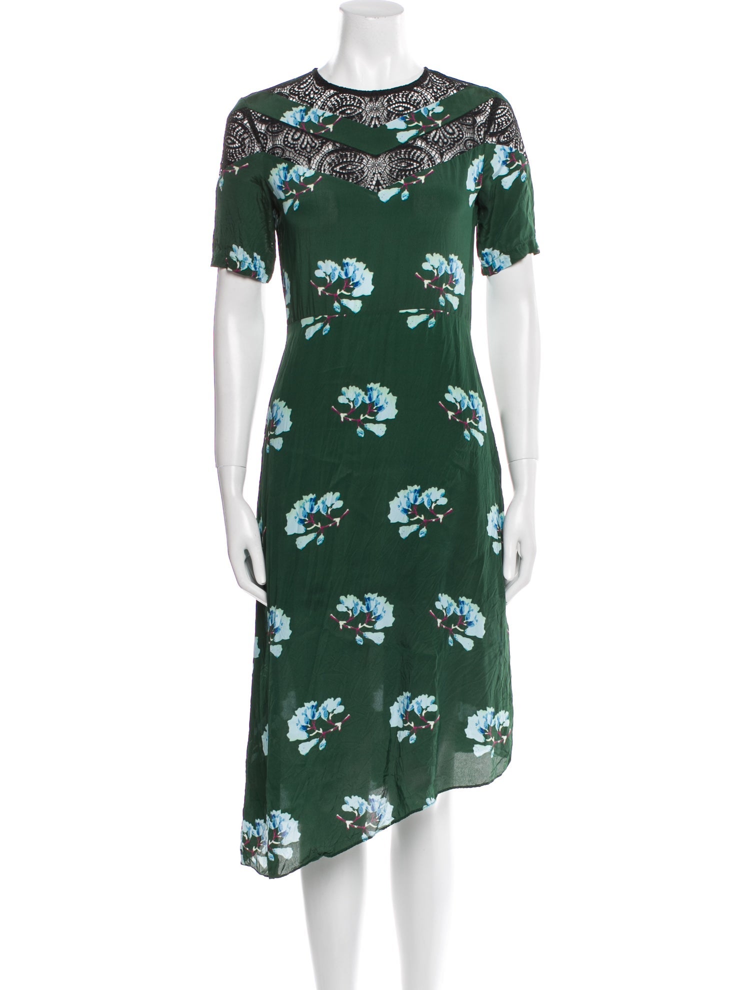 Maje Floral Print Midi Length Dress