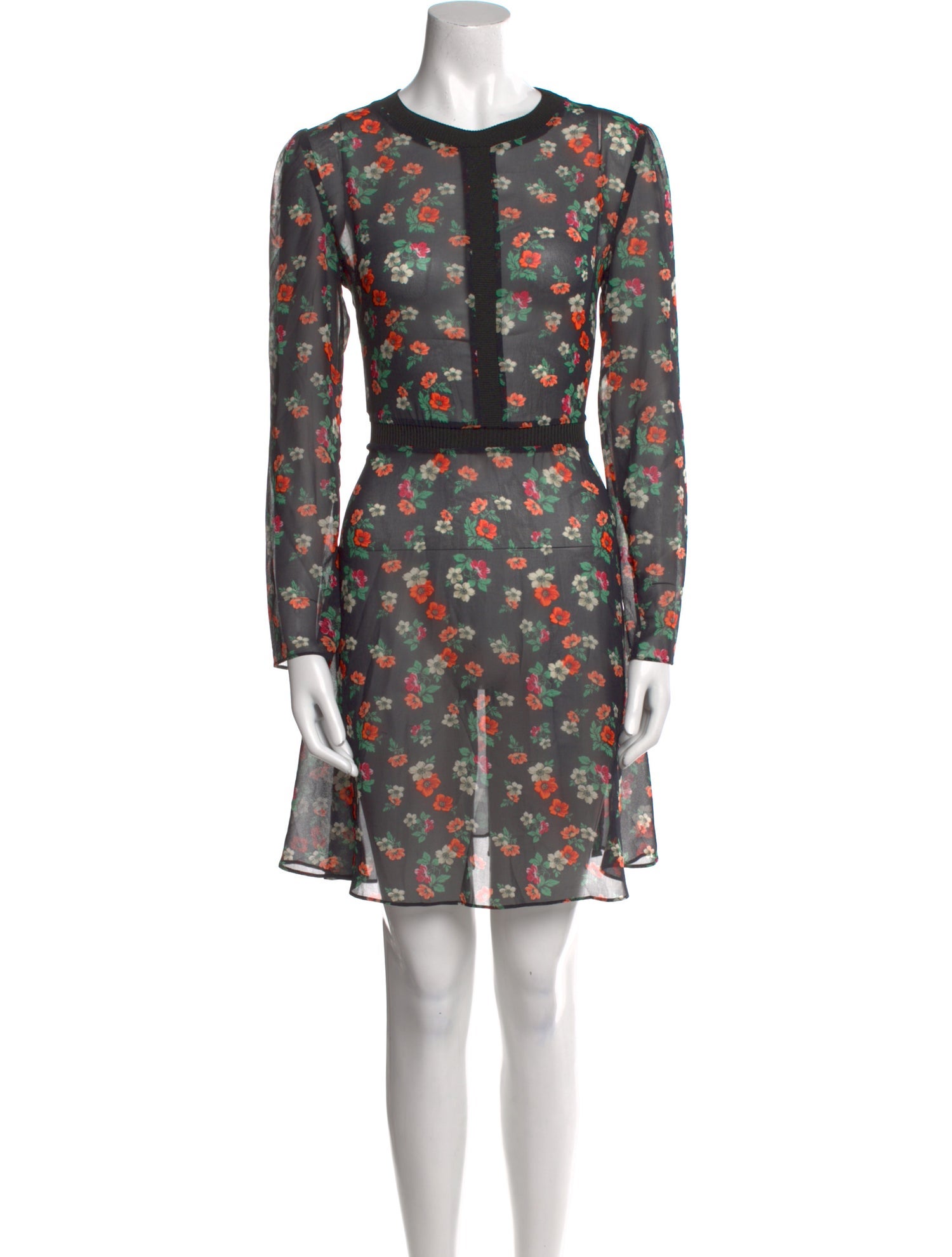 Maje Floral Print Mini Dress