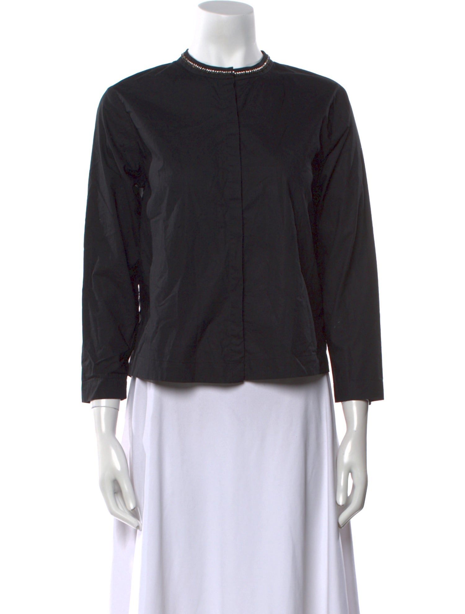 Maje Crew Neck Three-Quarter Sleeve Top