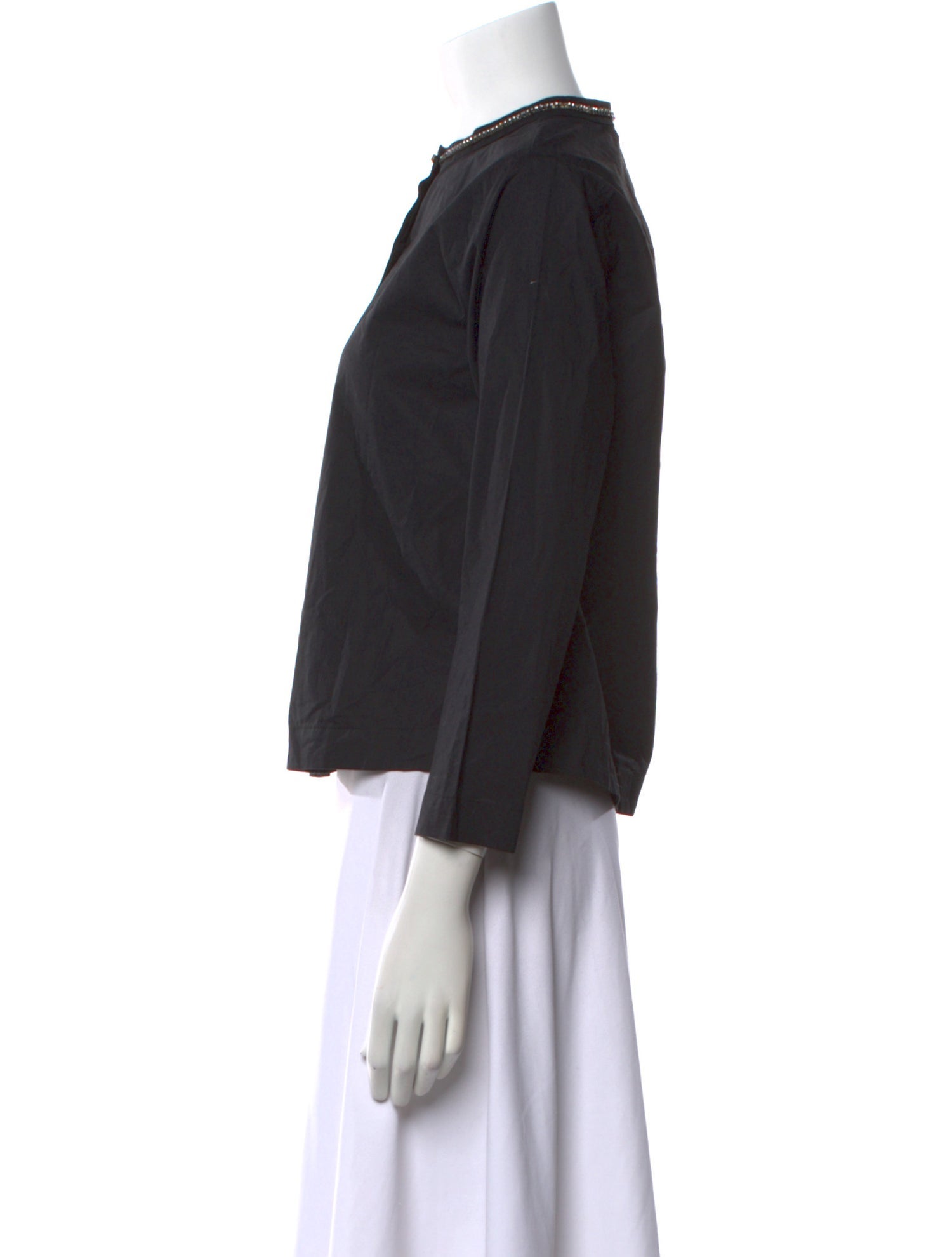 Maje Crew Neck Three-Quarter Sleeve Top