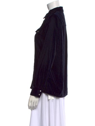 Maje Printed Mock Neck Button-Up Top