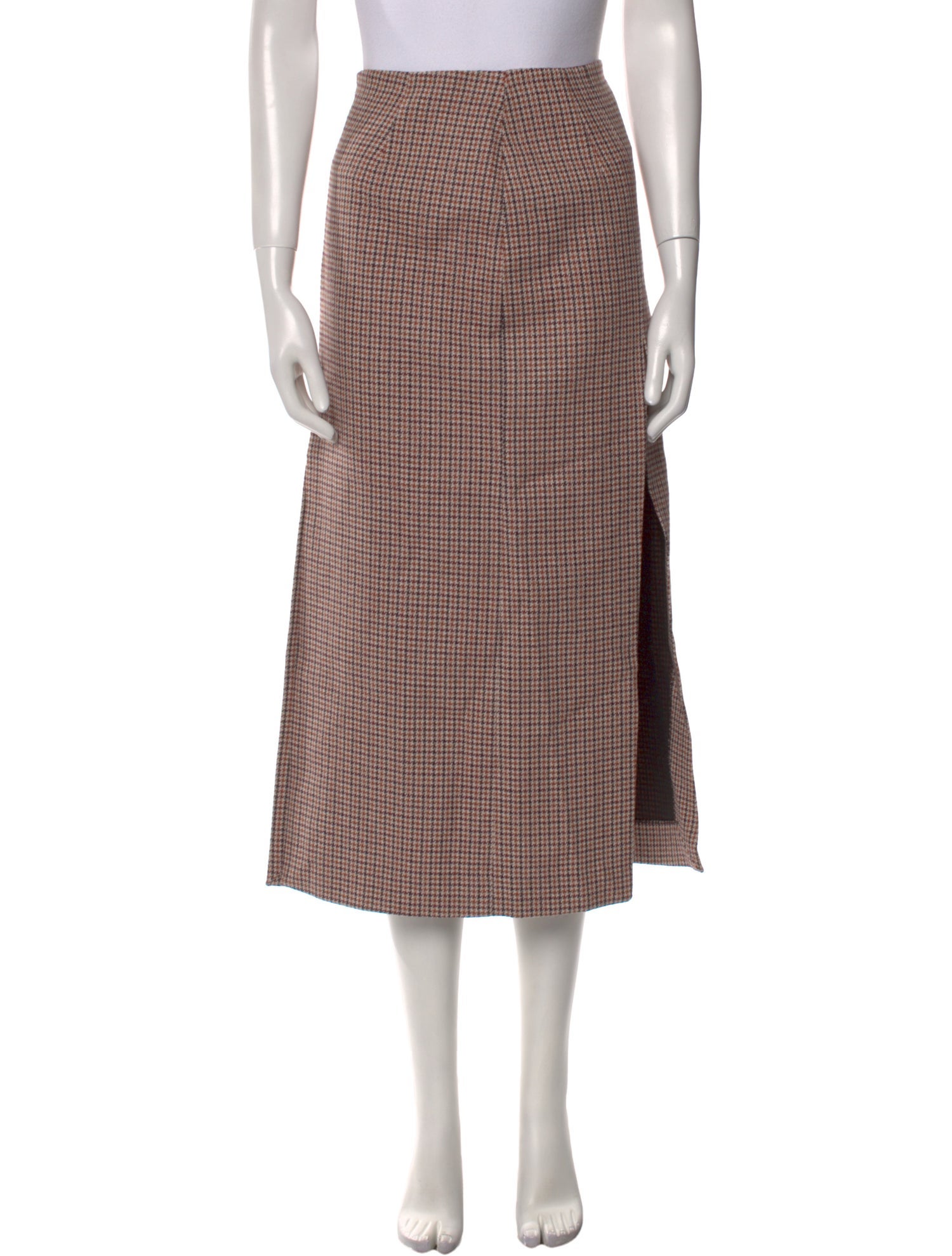 Maje Houndstooth Print Midi Length Skirt