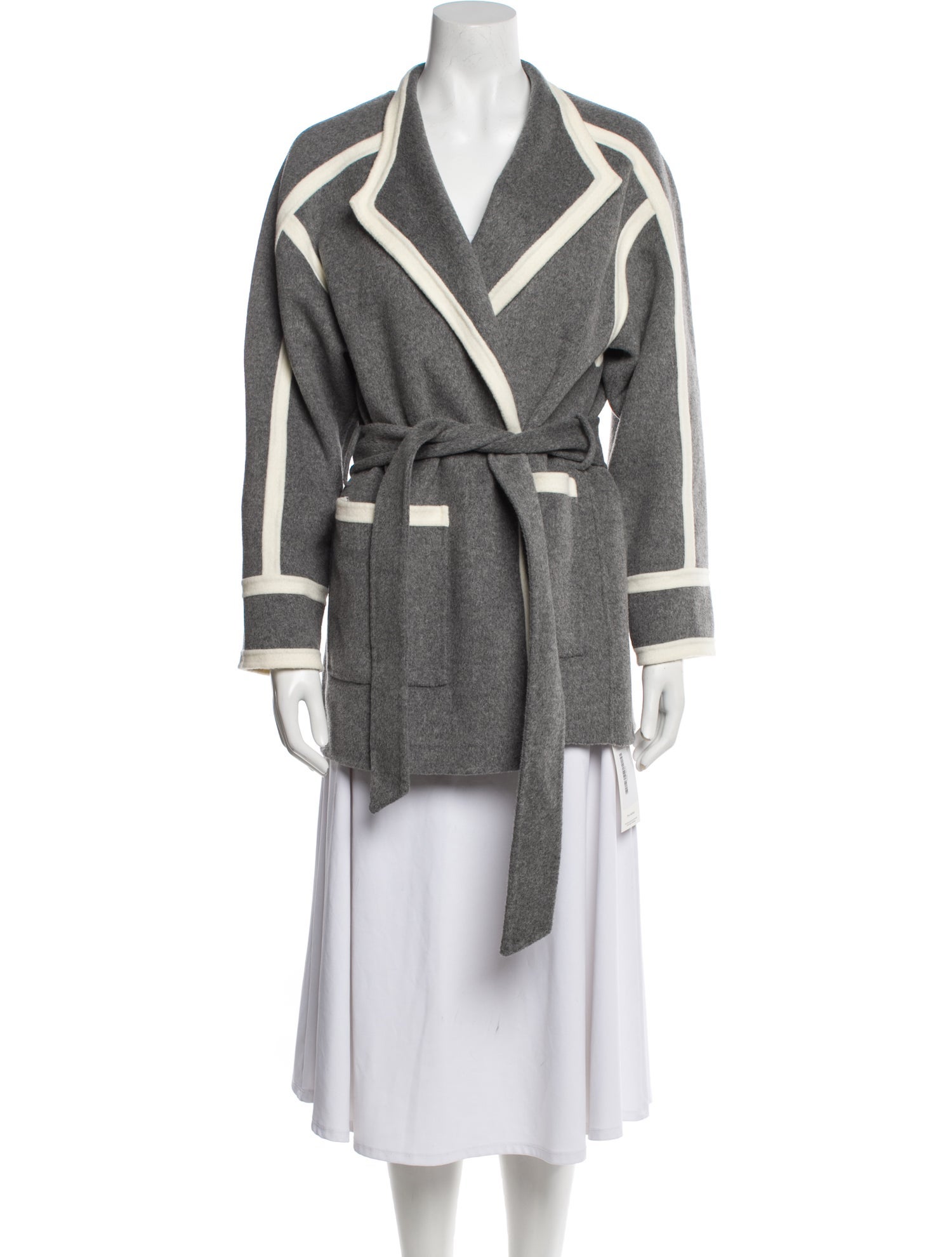Maje Wool Striped Coat