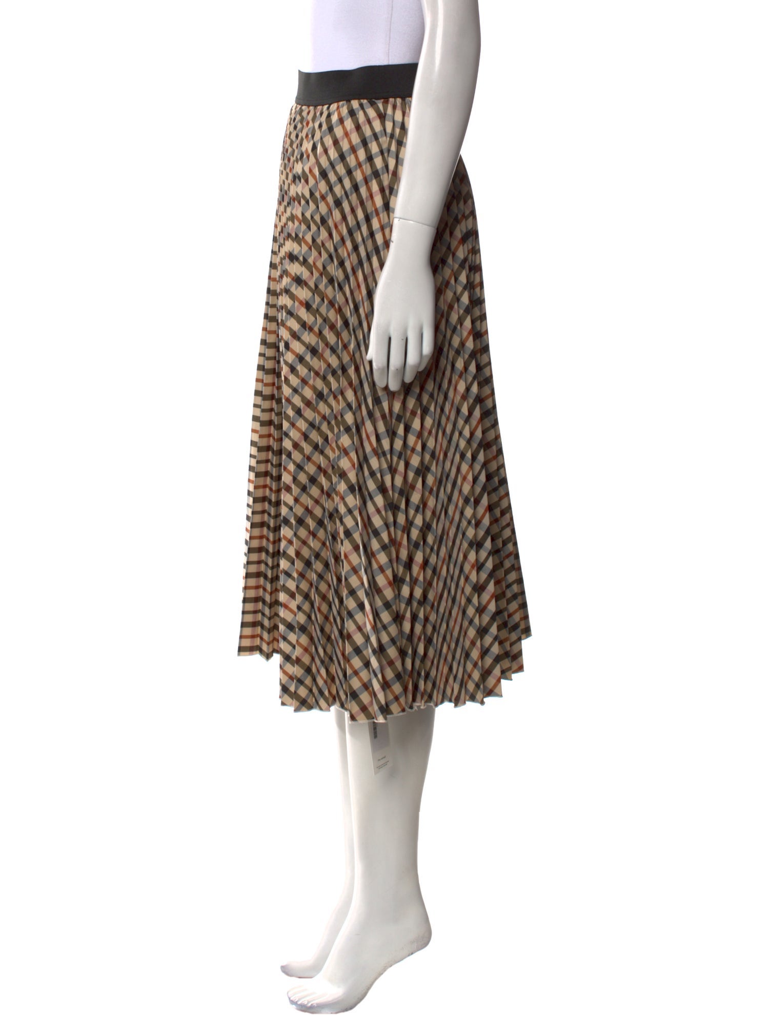 Maje Plaid Print Midi Length Skirt