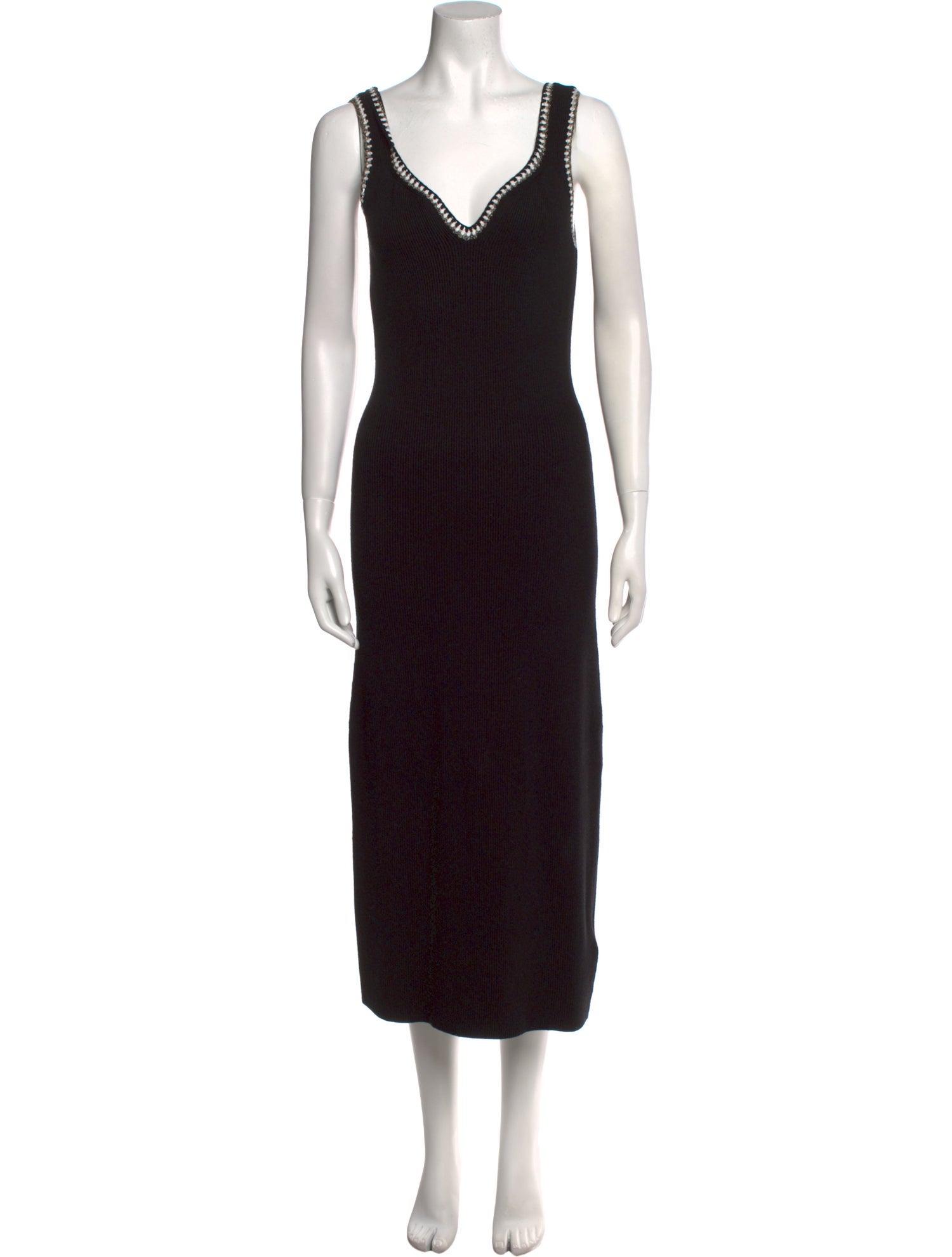 Maje V-Neck Midi Length Dress