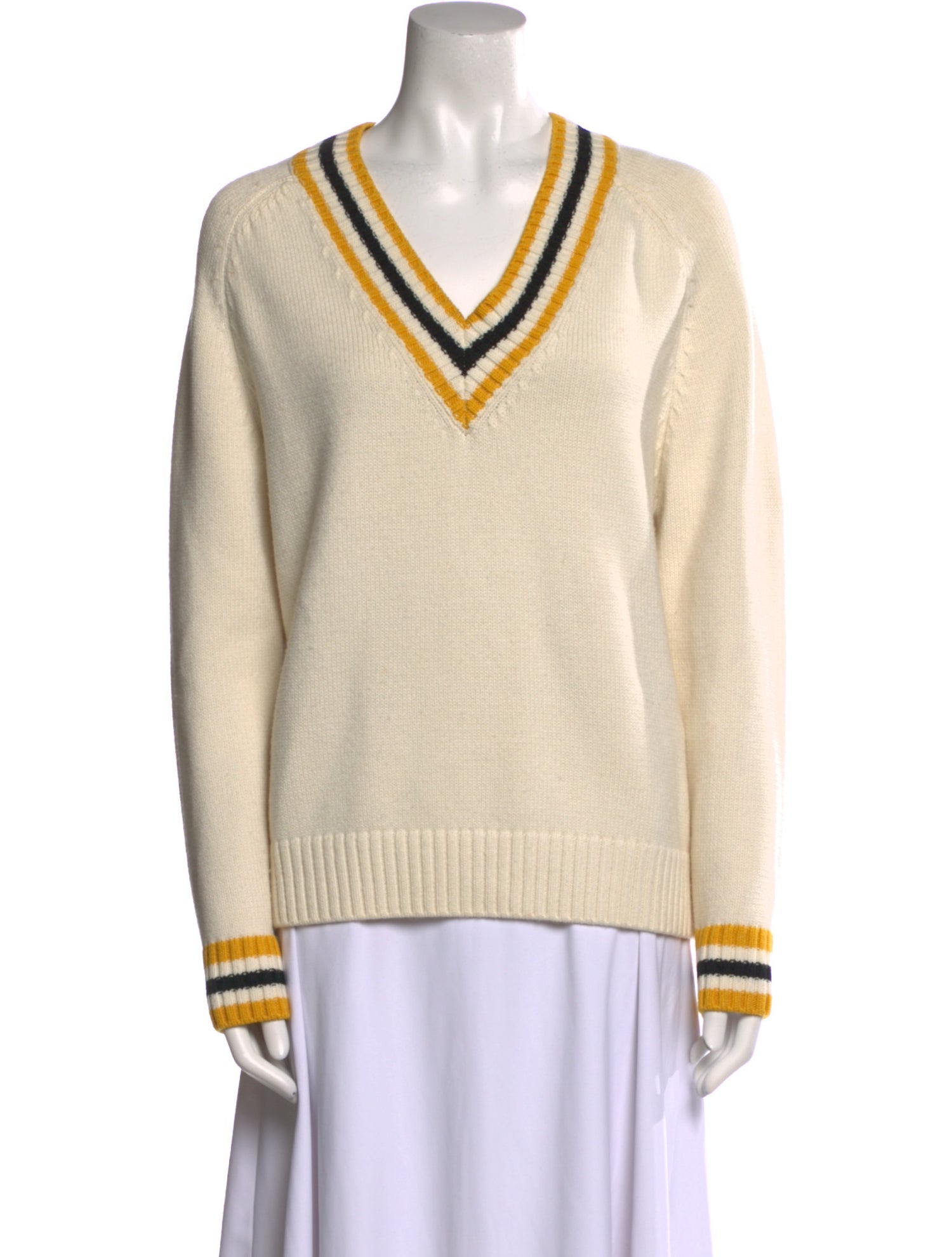 Maje Striped V-Neck Sweater