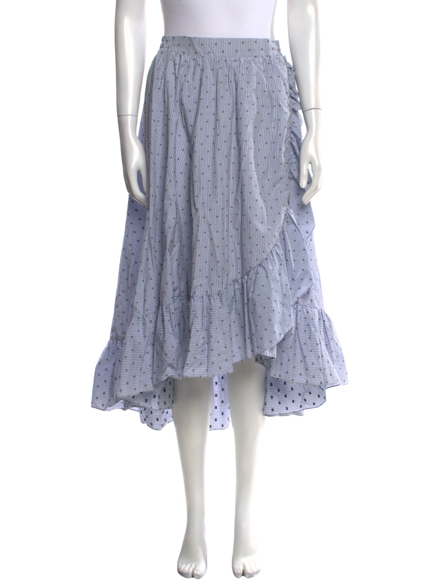 Maje Striped Midi Length Skirt