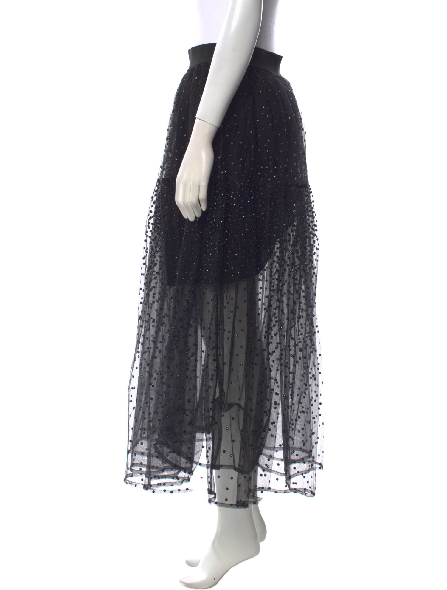 Maje Polka Dot Print Midi Length Skirt