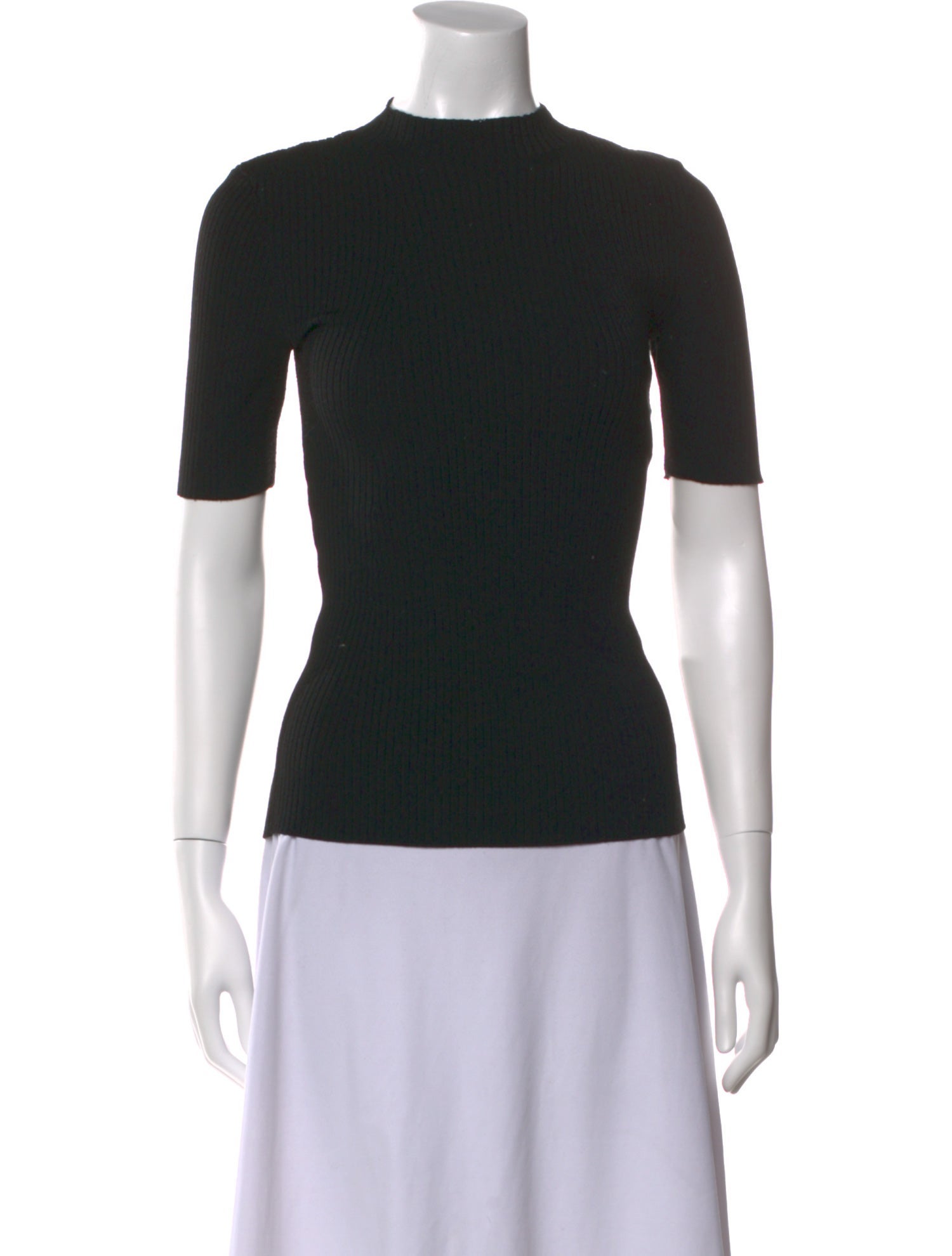 Maje Mock Neck Short Sleeve T-Shirt