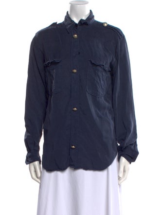 Maje Long Sleeve Button-Up Top