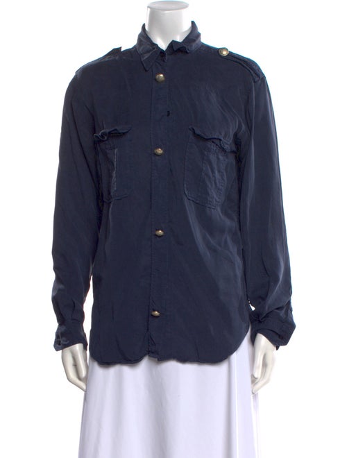 Maje Long Sleeve Button-Up Top