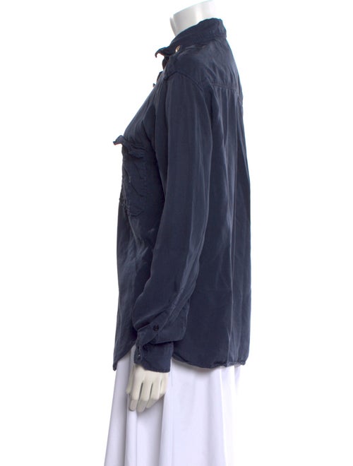 Maje Long Sleeve Button-Up Top