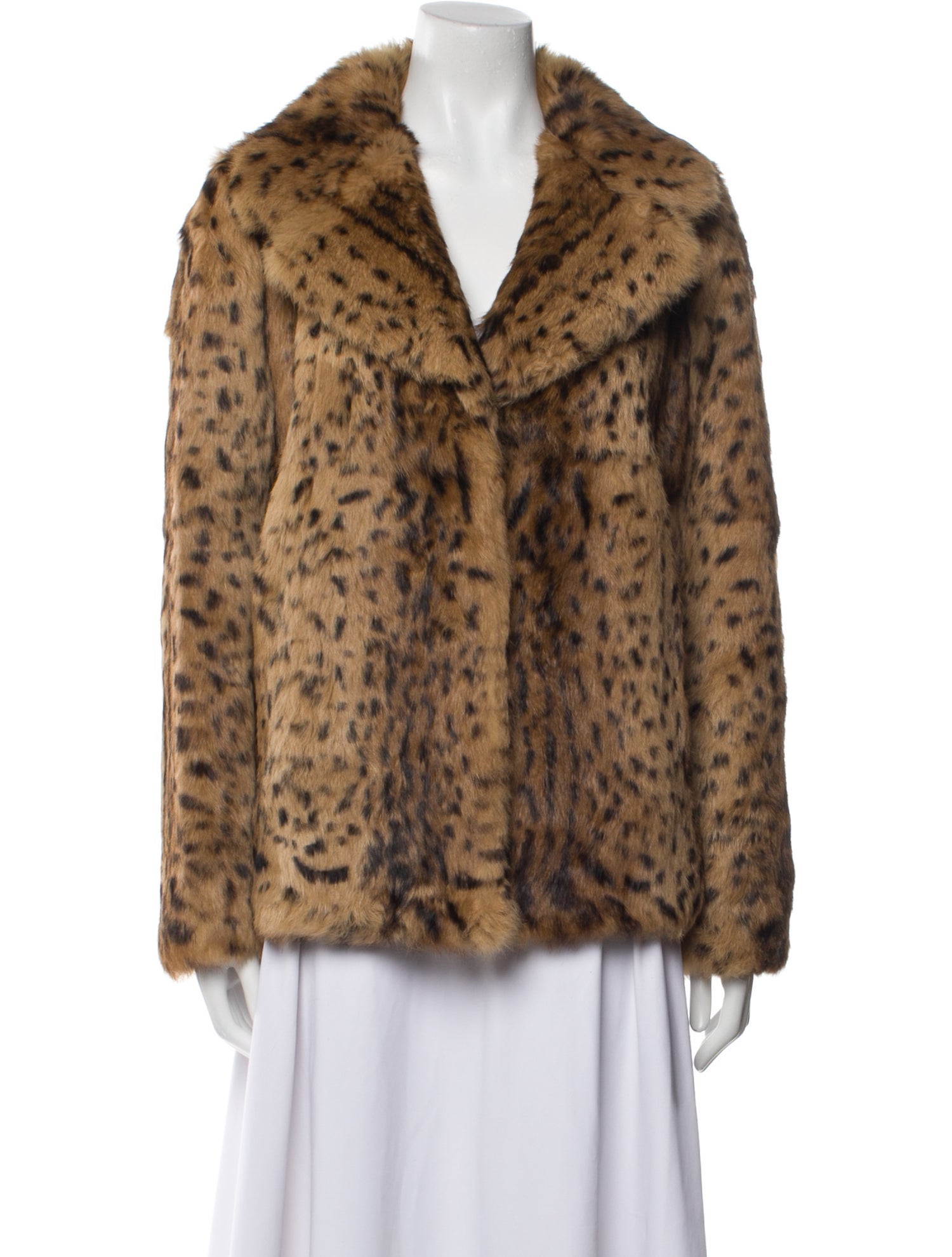 Maje Fur Animal Print Fur Jacket