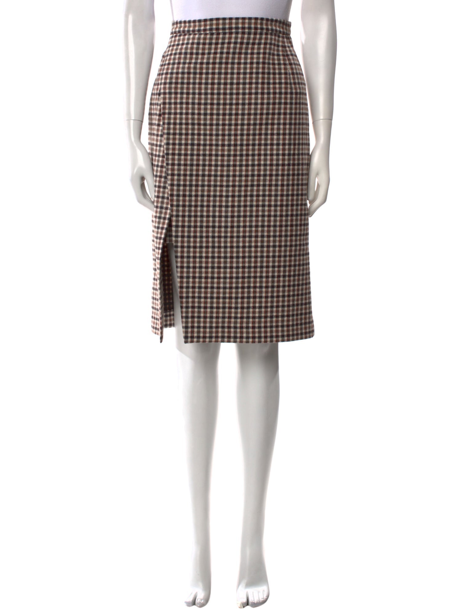 Maje Plaid Print Knee-Length Skirt w/ Tags