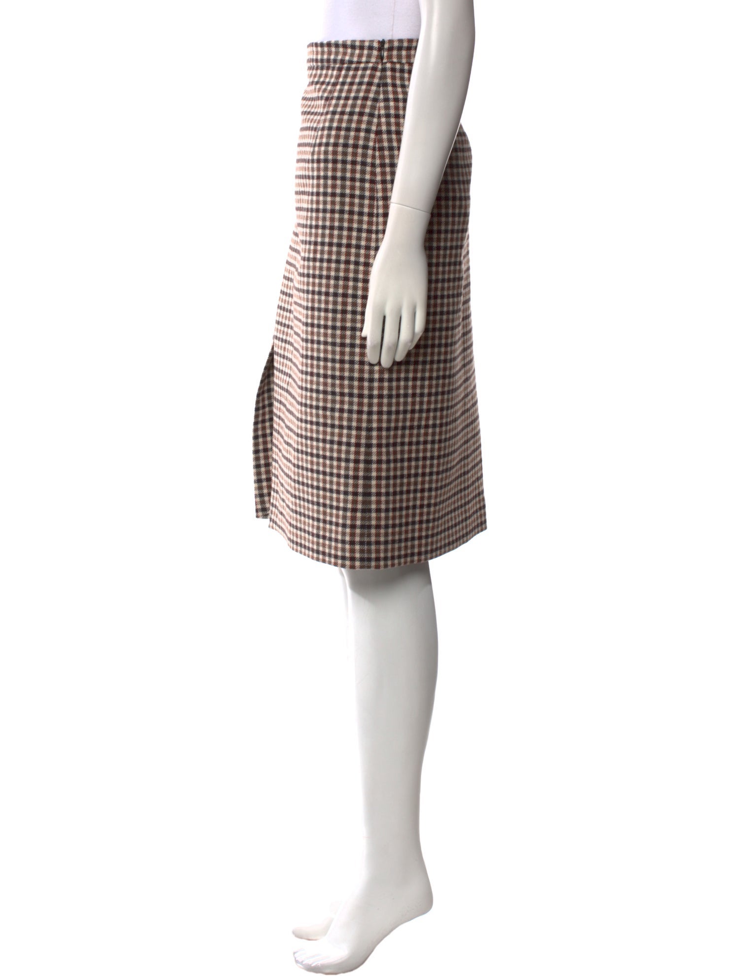 Maje Plaid Print Knee-Length Skirt w/ Tags