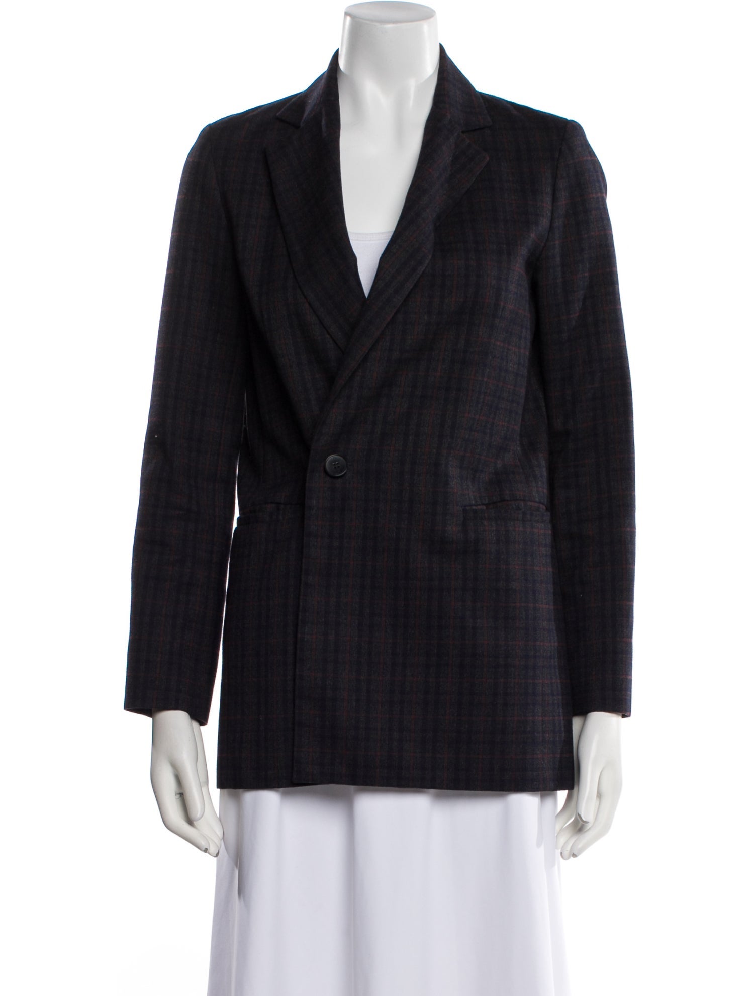 Maje Plaid Print Blazer