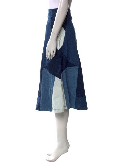 Maje Colorblock Pattern Midi Length Skirt