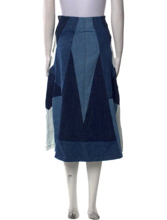 Maje Colorblock Pattern Midi Length Skirt