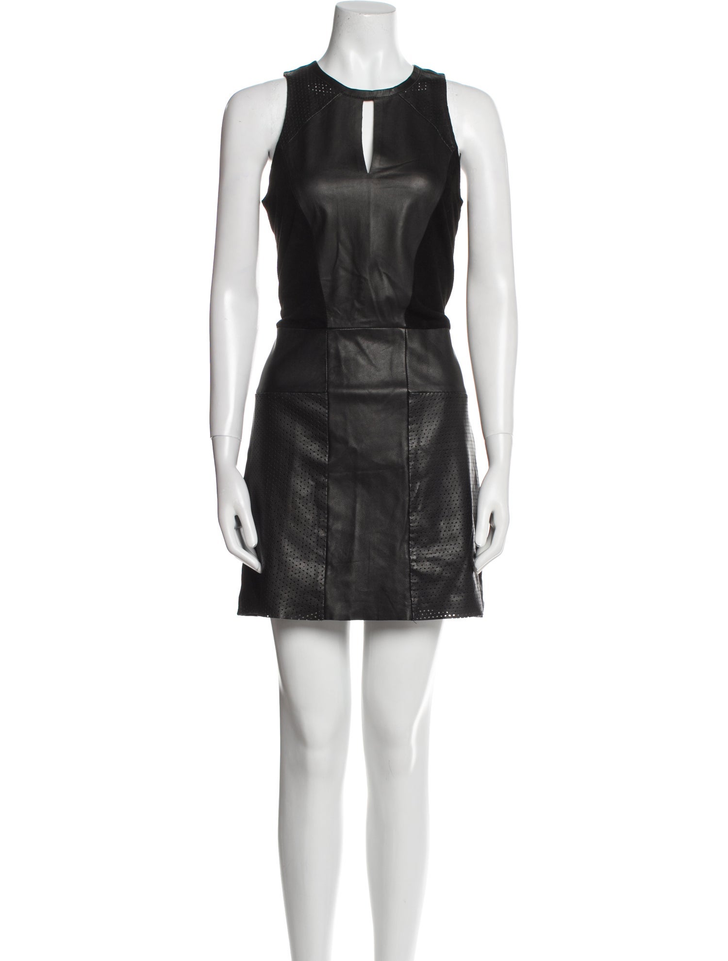 Maje Lamb Leather Mini Dress