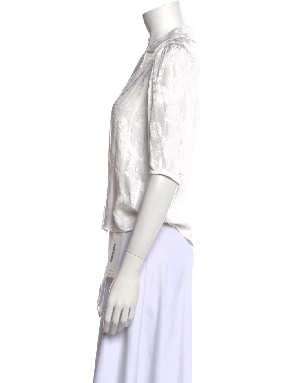 Maje Button-Up Top Neutrals Three-Quarter Sleeve … - image 2