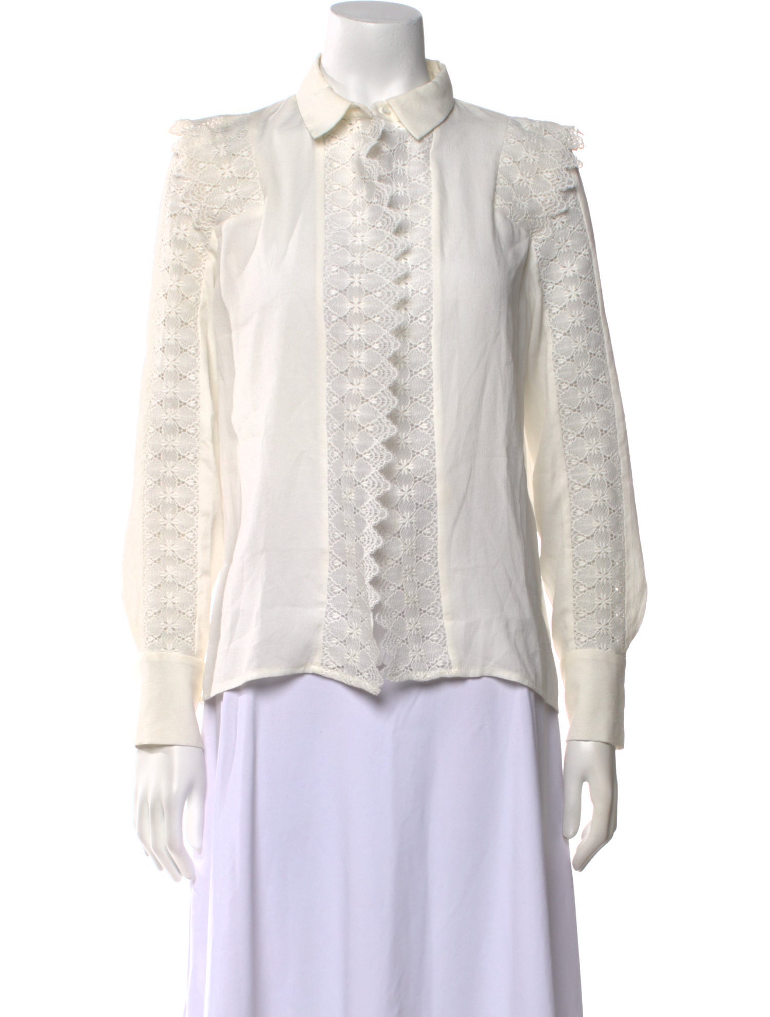 Maje Long Sleeve Button-Up Top