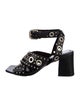 Maje Leather Studded Accents Sandals