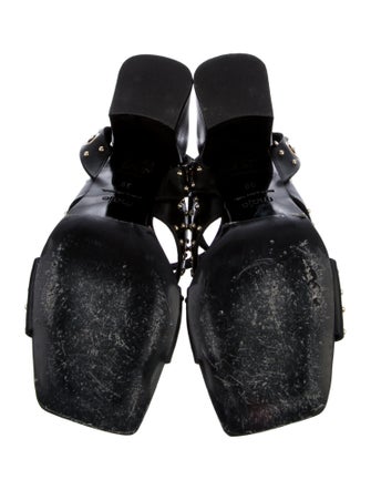 Maje Leather Studded Accents Sandals