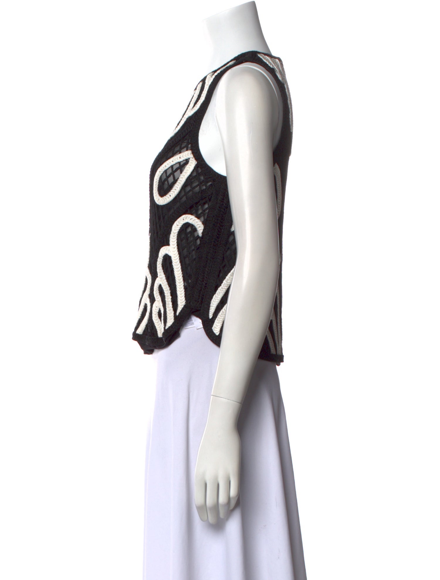 Maje Printed Crew Neck Crop Top