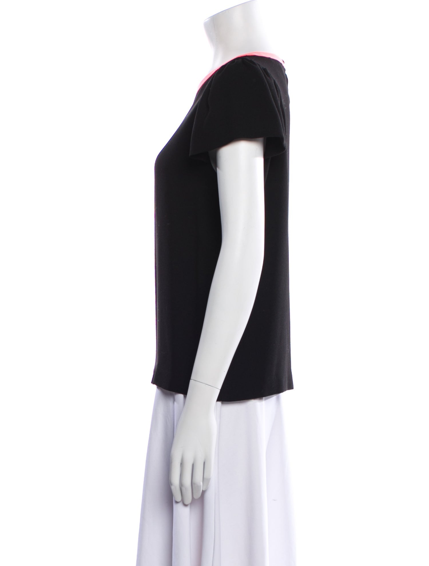 Maje Colorblock Pattern Bateau Neckline T-Shirt