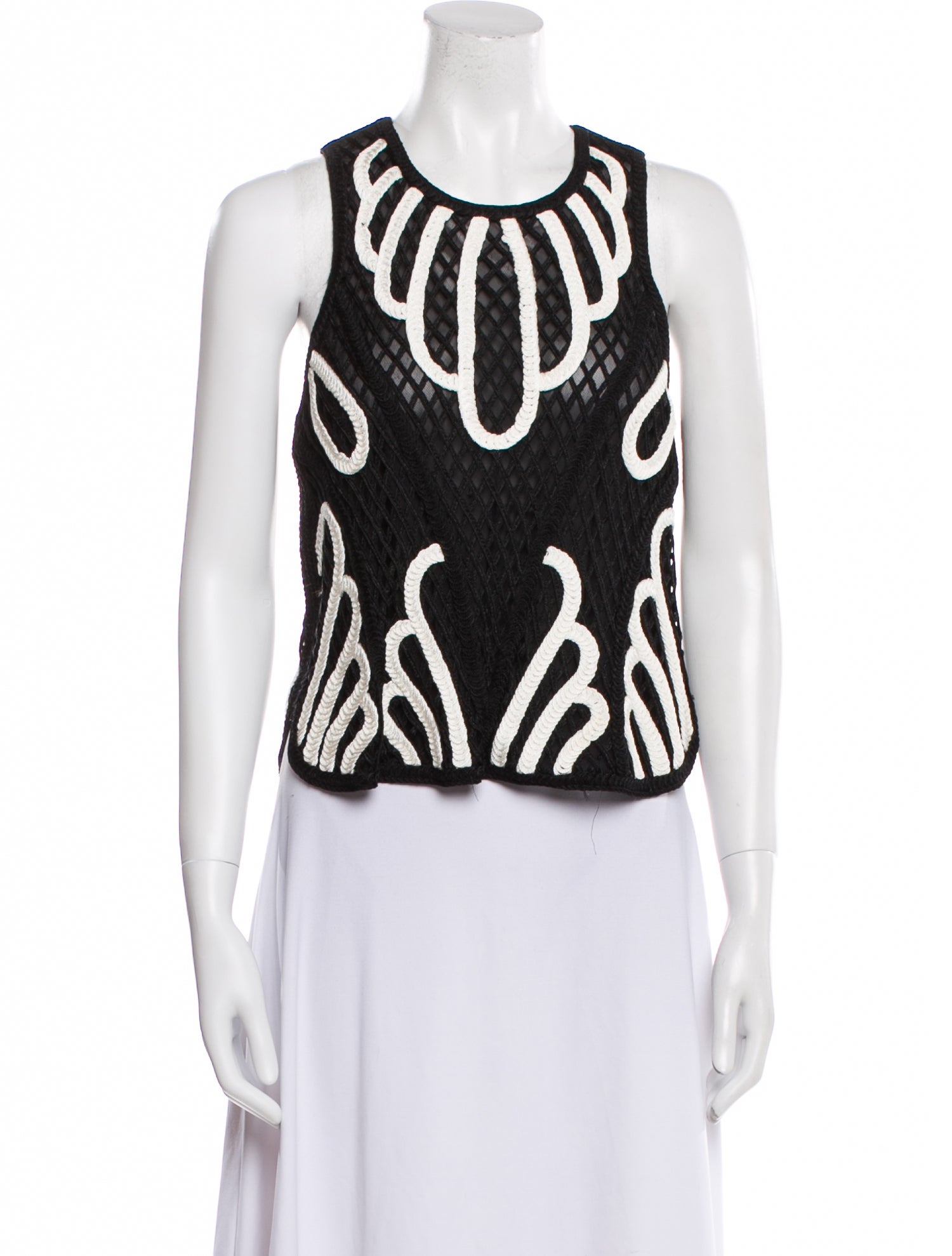 Maje Printed Scoop Neck Top