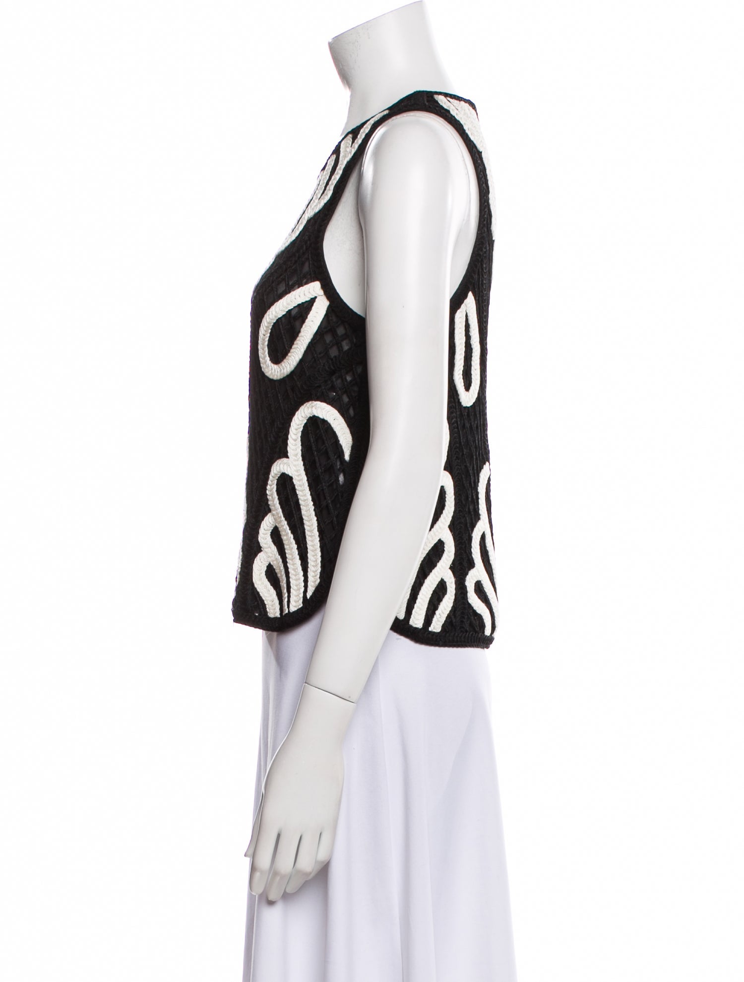 Maje Printed Scoop Neck Top