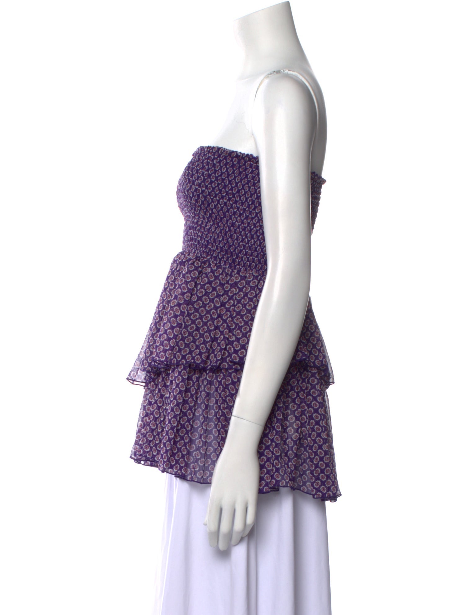 Maje Printed Strapless Top