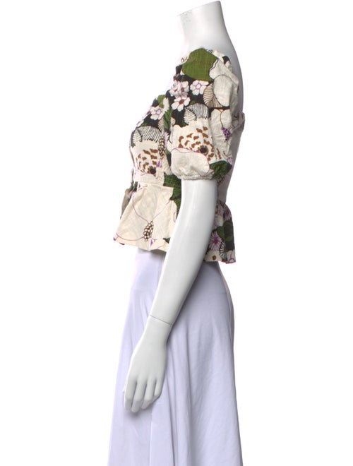 Maje Floral Print Square Neckline Crop Top