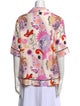 Maje Silk Printed Button-Up Top