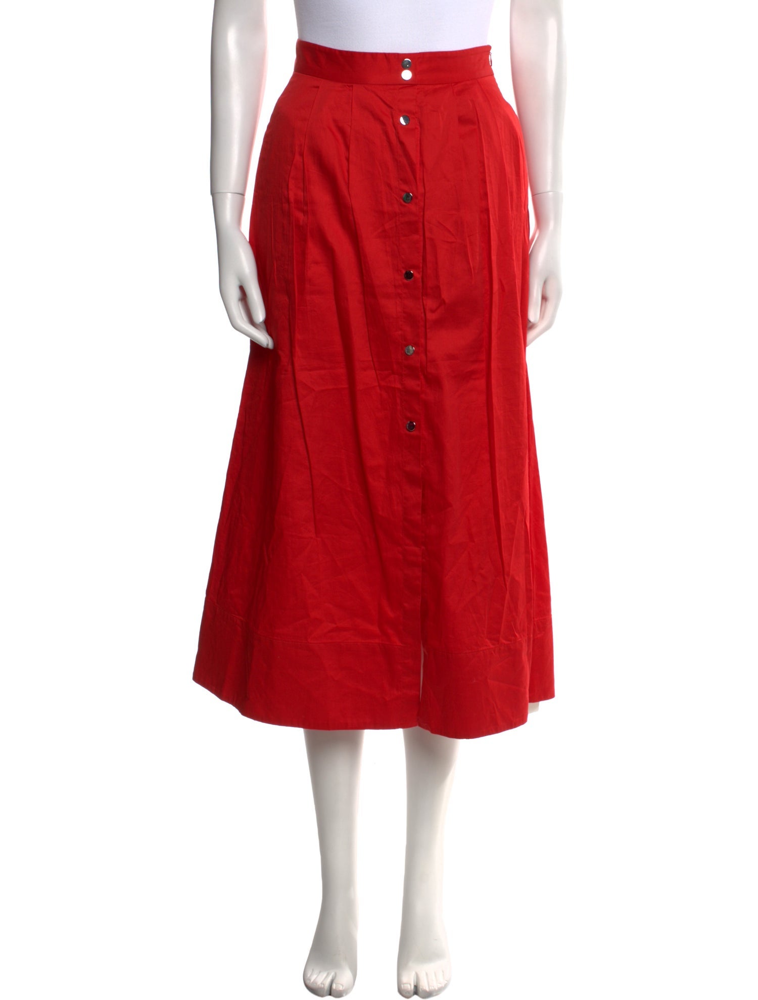 Maje Pleated Accents Midi Length Skirt