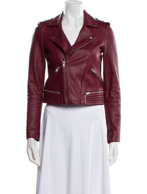 Maje Lamb Leather Biker Jacket