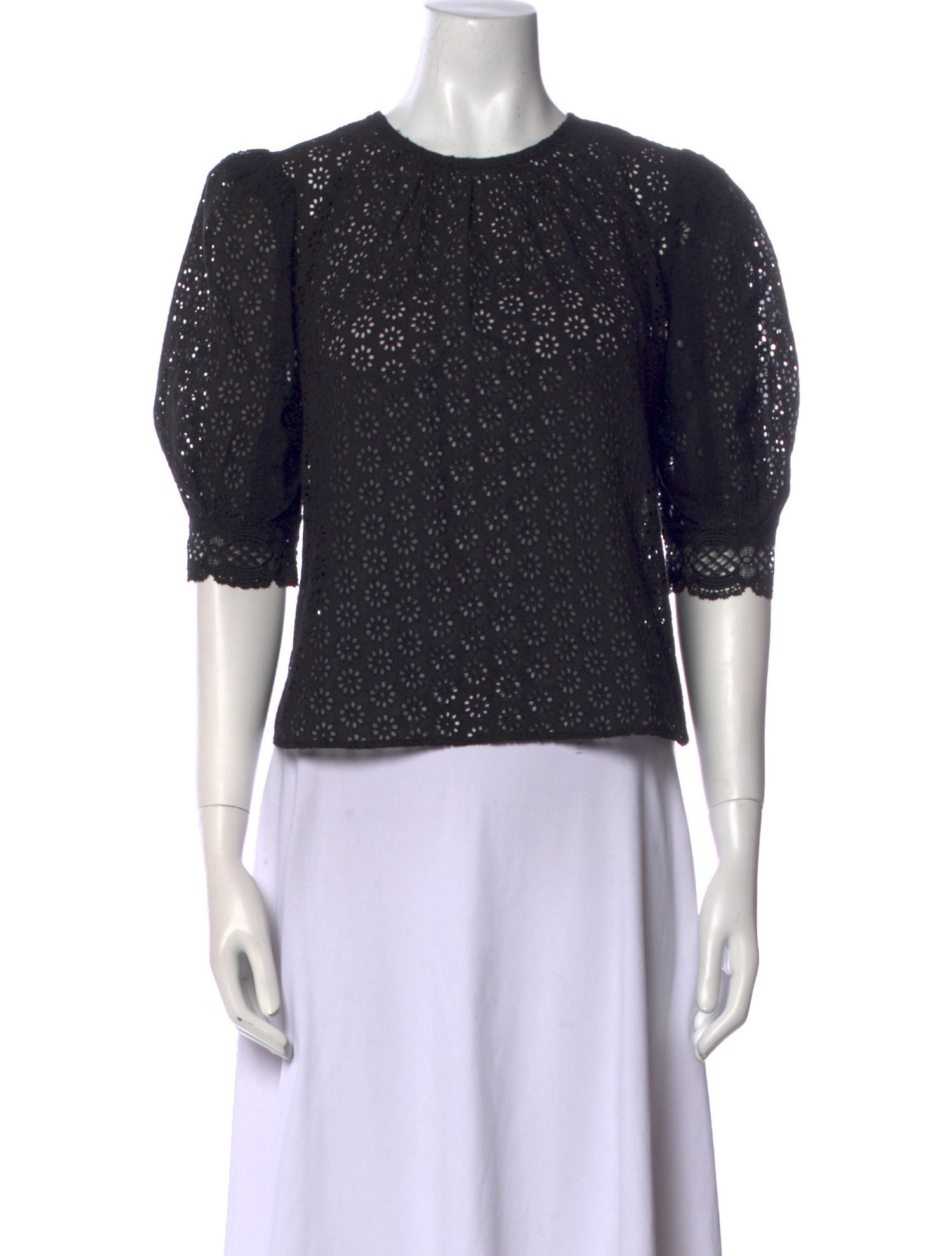 Maje Crew Neck Short Sleeve Crop Top