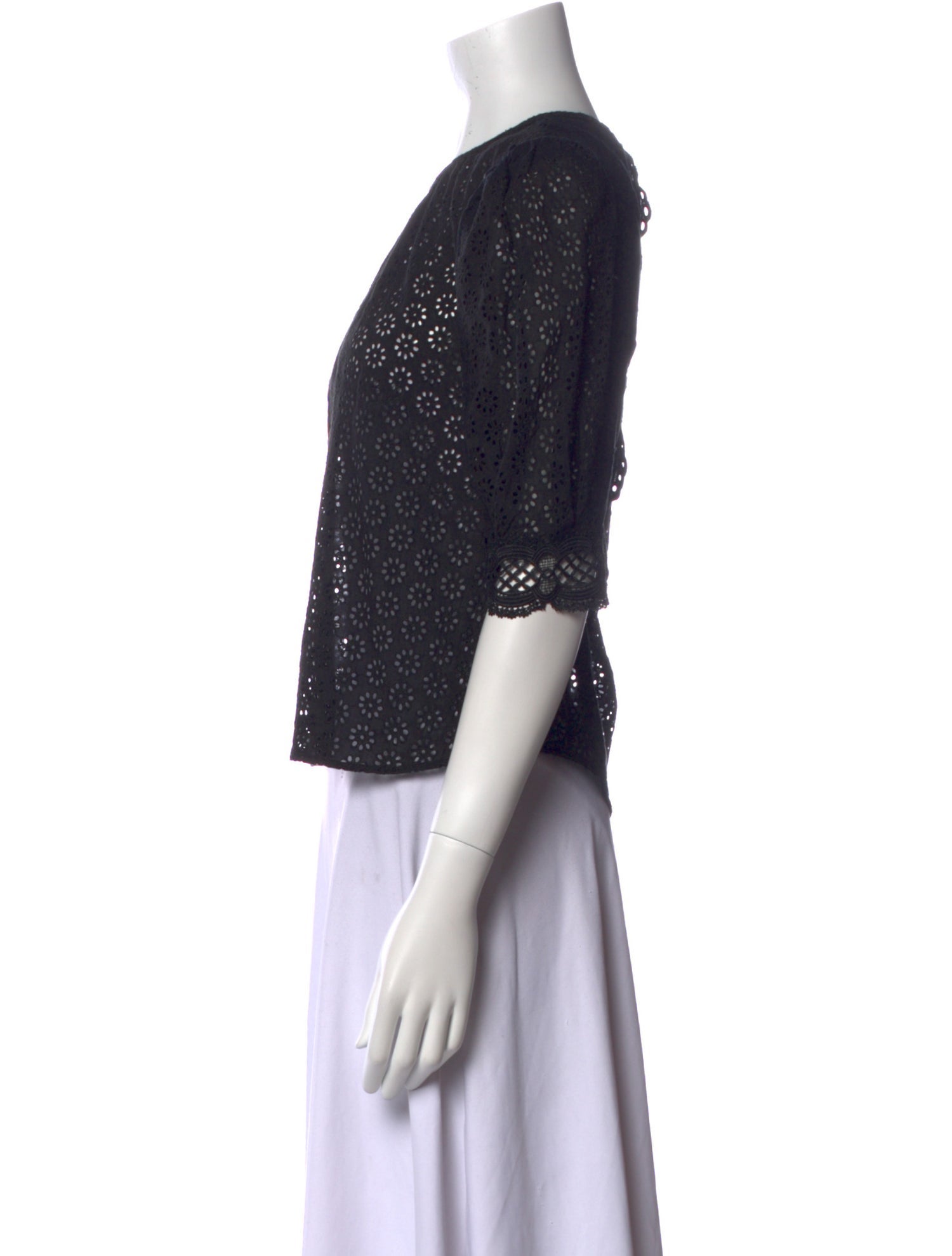 Maje Crew Neck Short Sleeve Crop Top