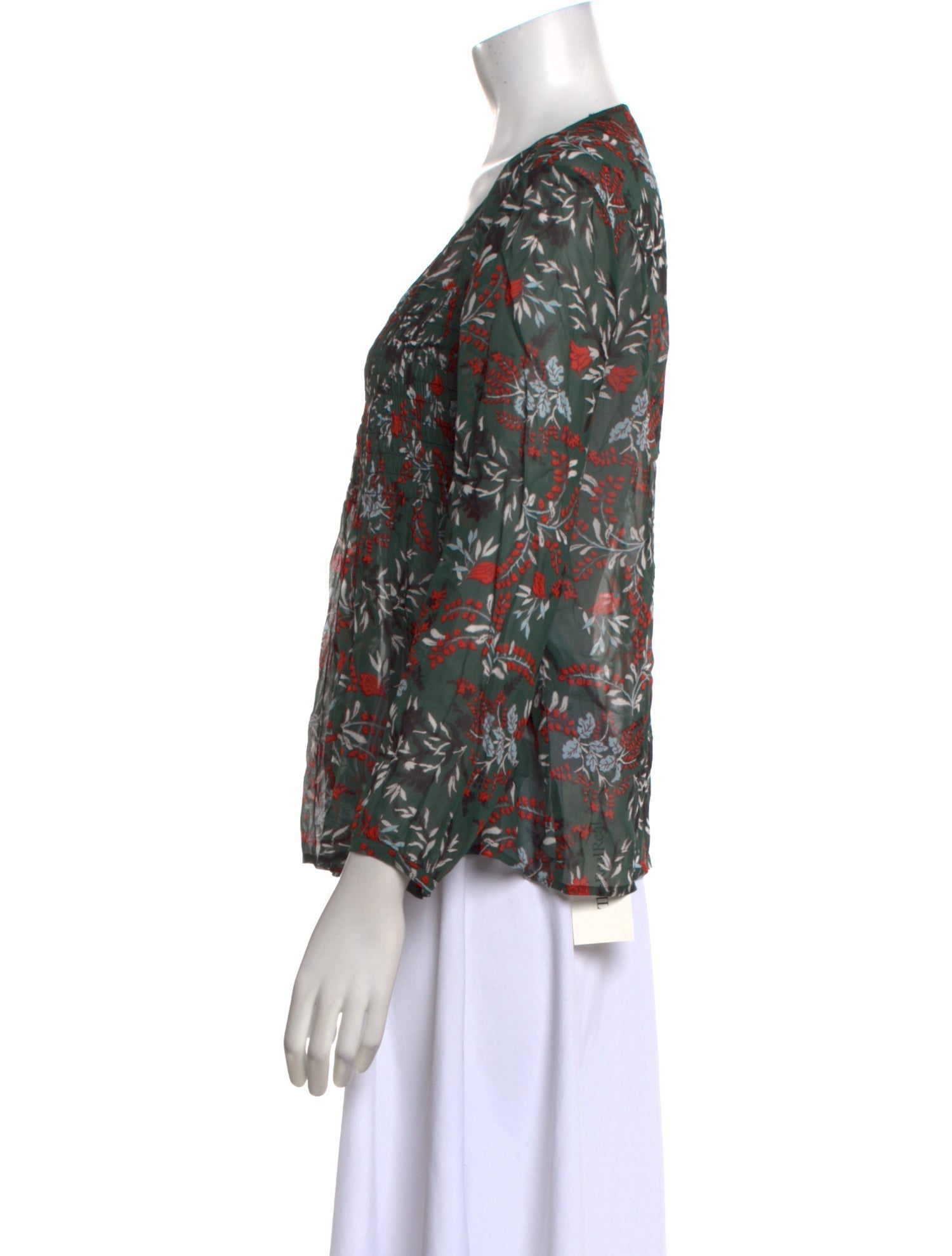 Maje Floral Print Scoop Neck Blouse