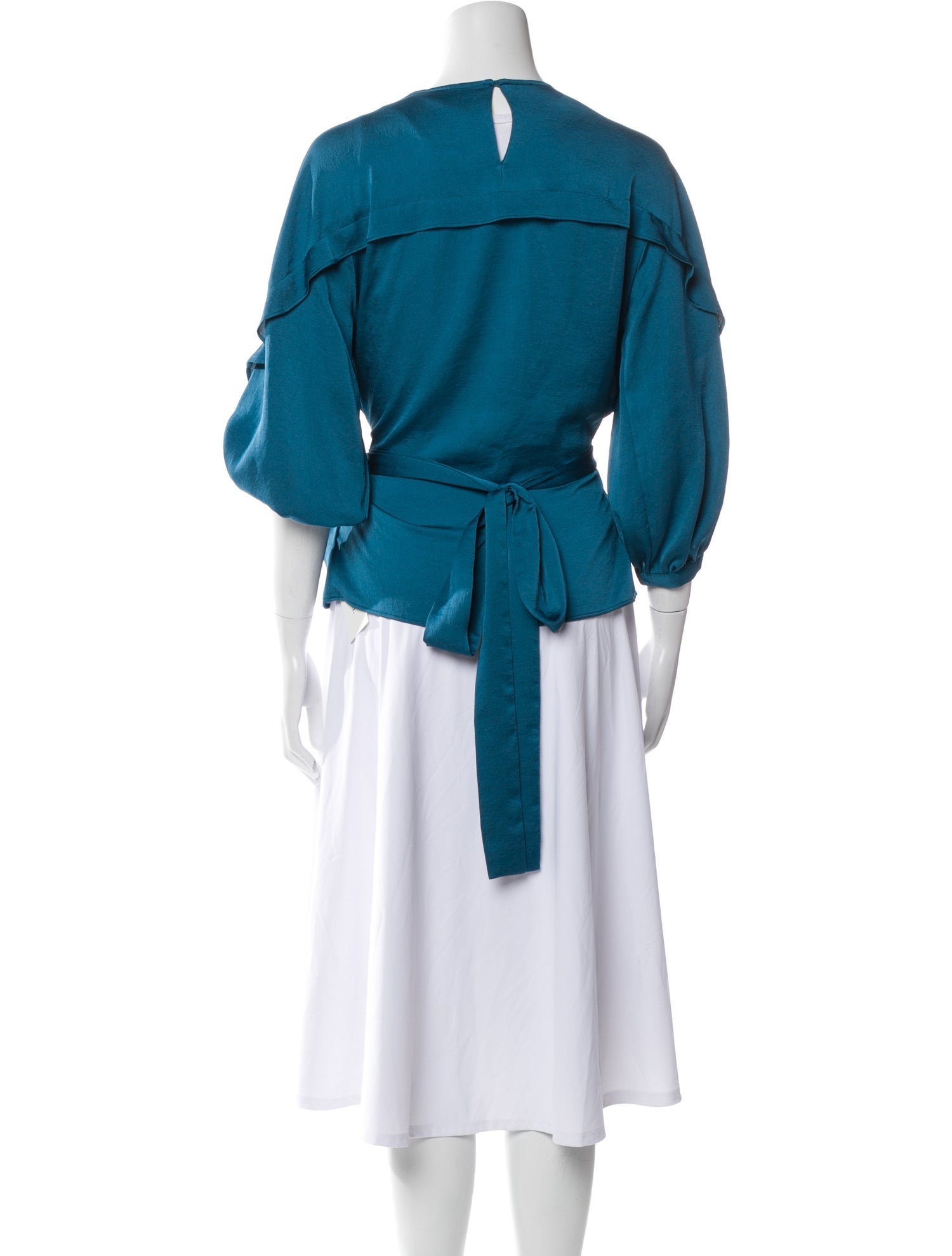 Maje Crew Neck Three-Quarter Sleeve Top