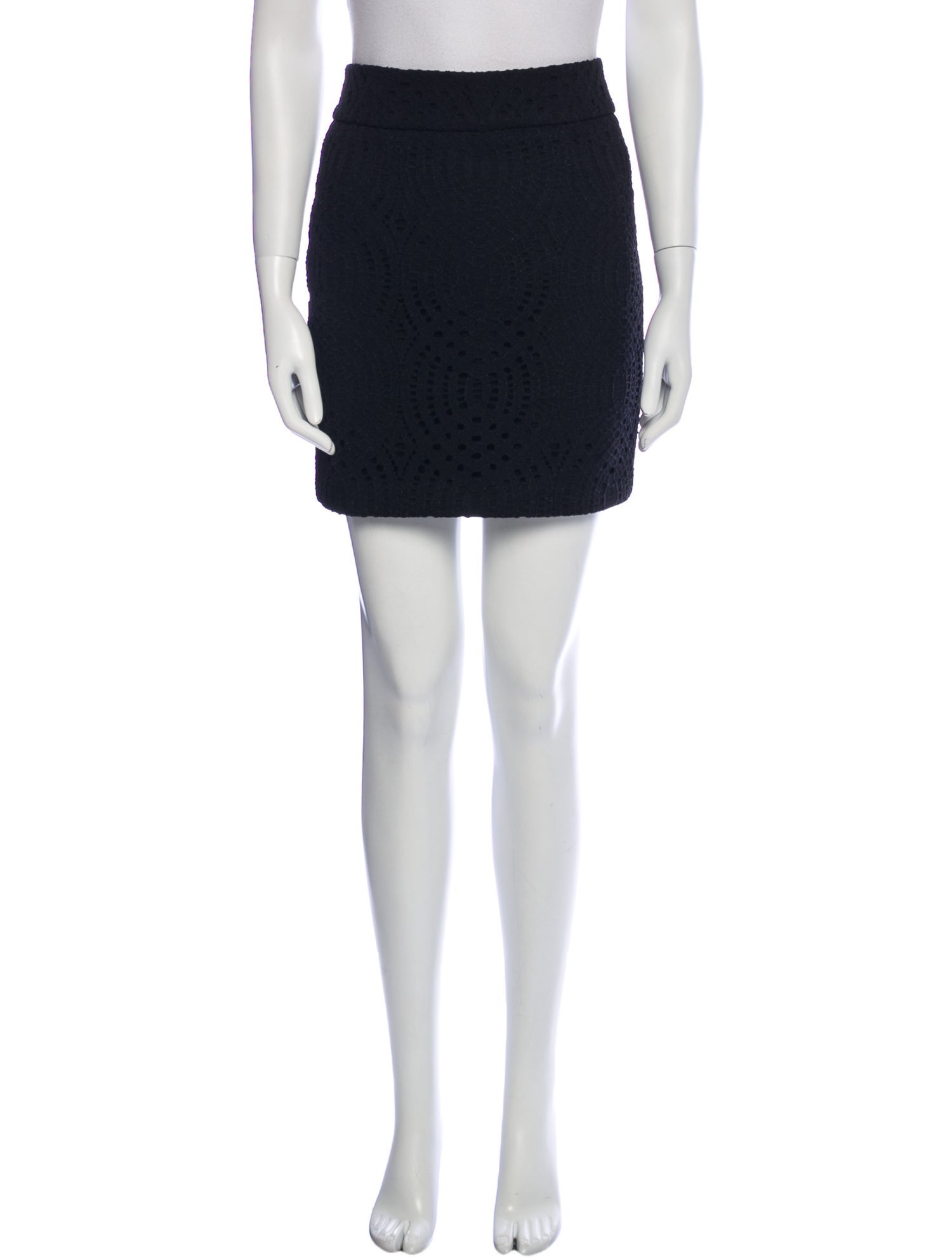 Maje Eyelet Trim Mini Skirt