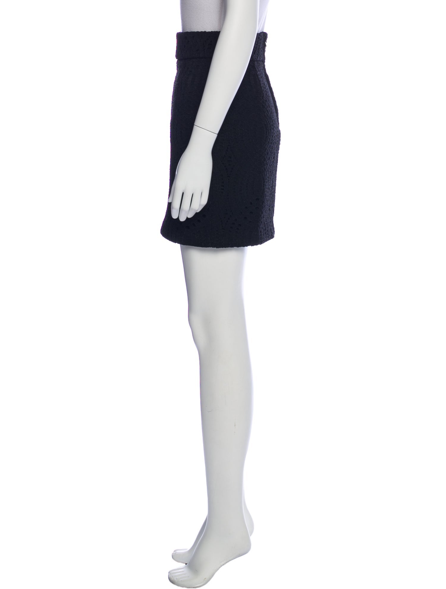 Maje Eyelet Trim Mini Skirt