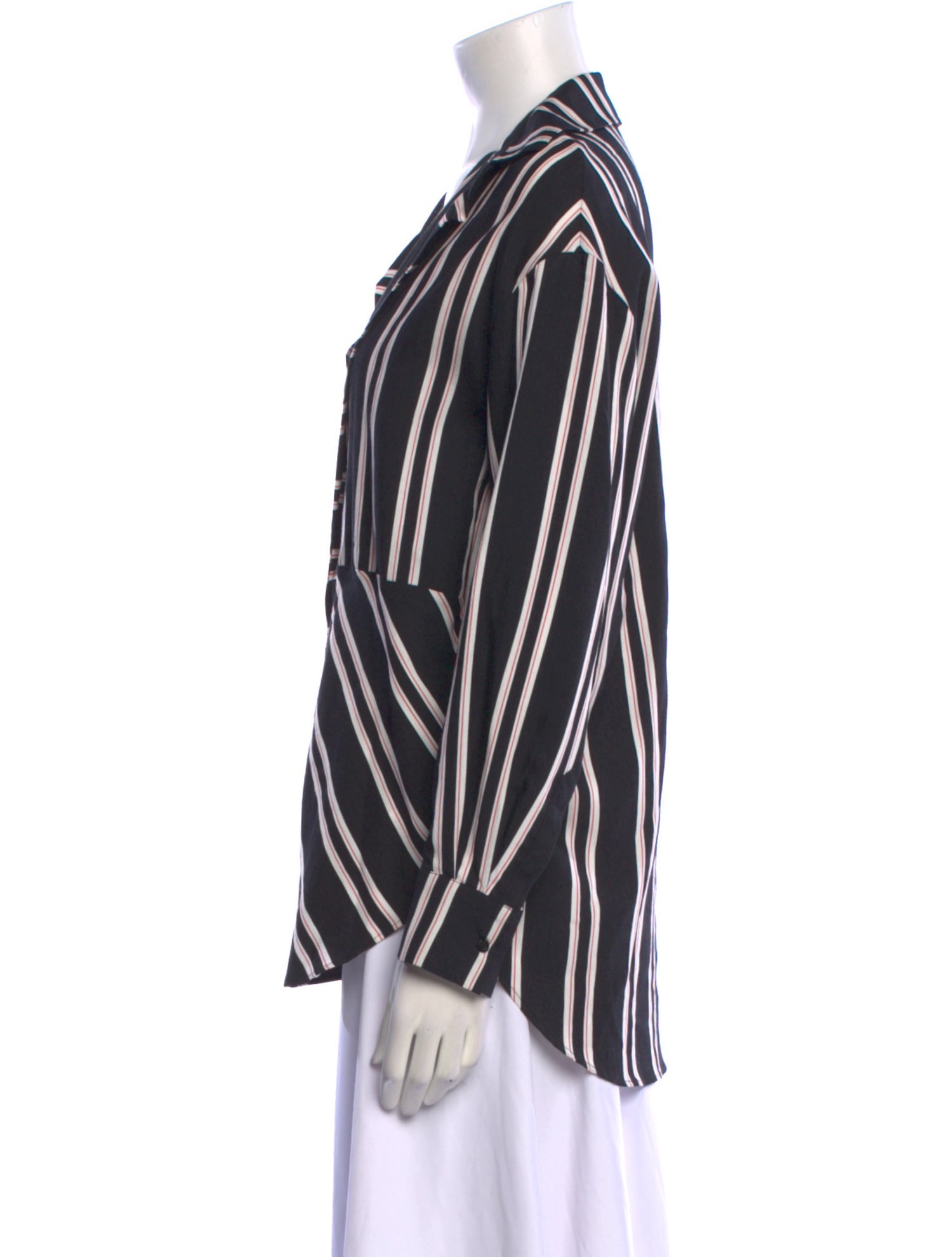 Maje Printed V-Neck Button-Up Top