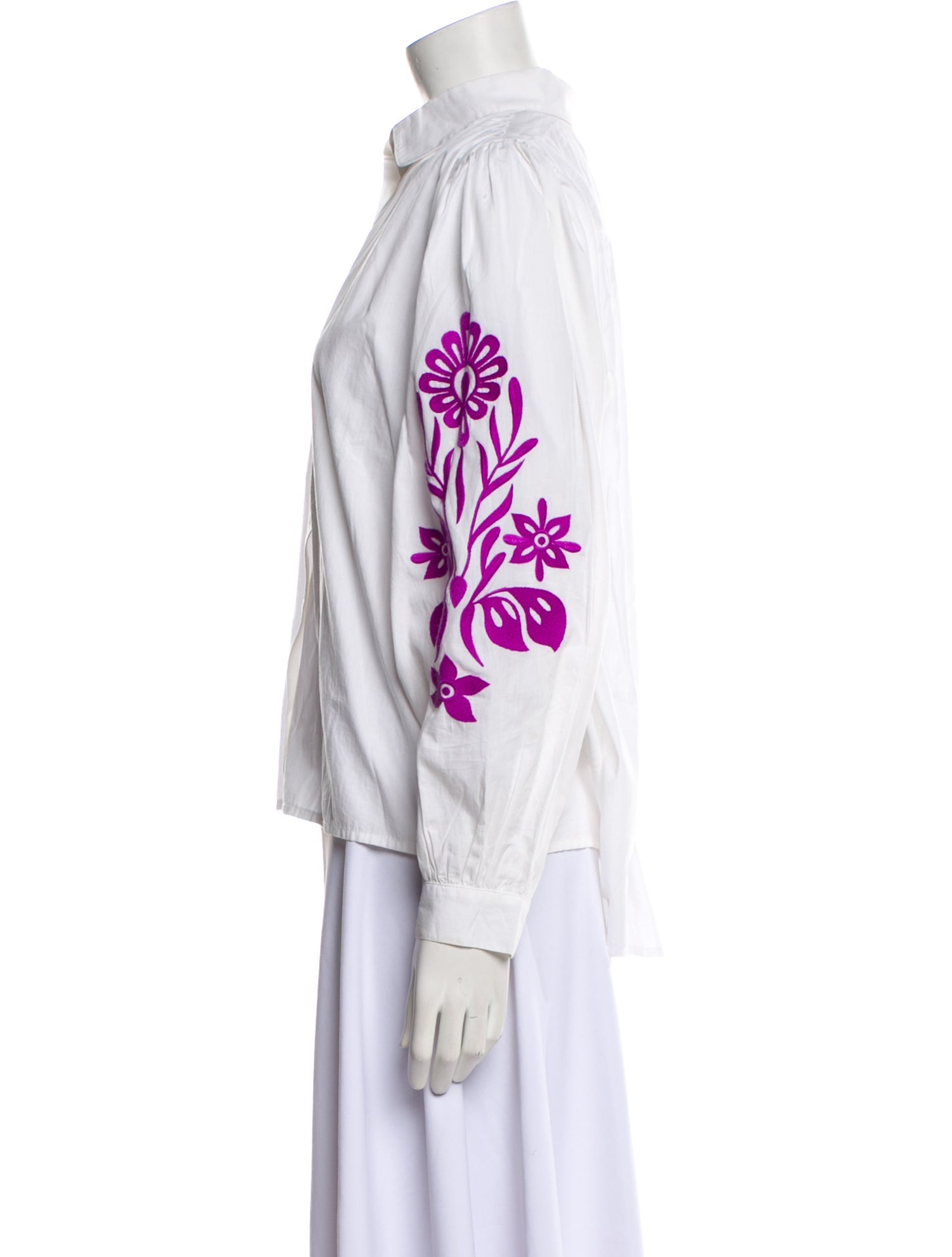 Maje Graphic Print Long Sleeve Button-Up Top