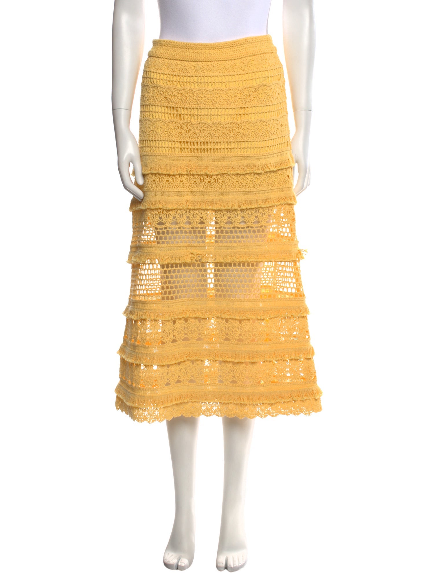 Maje Lasercut Accents Midi Length Skirt