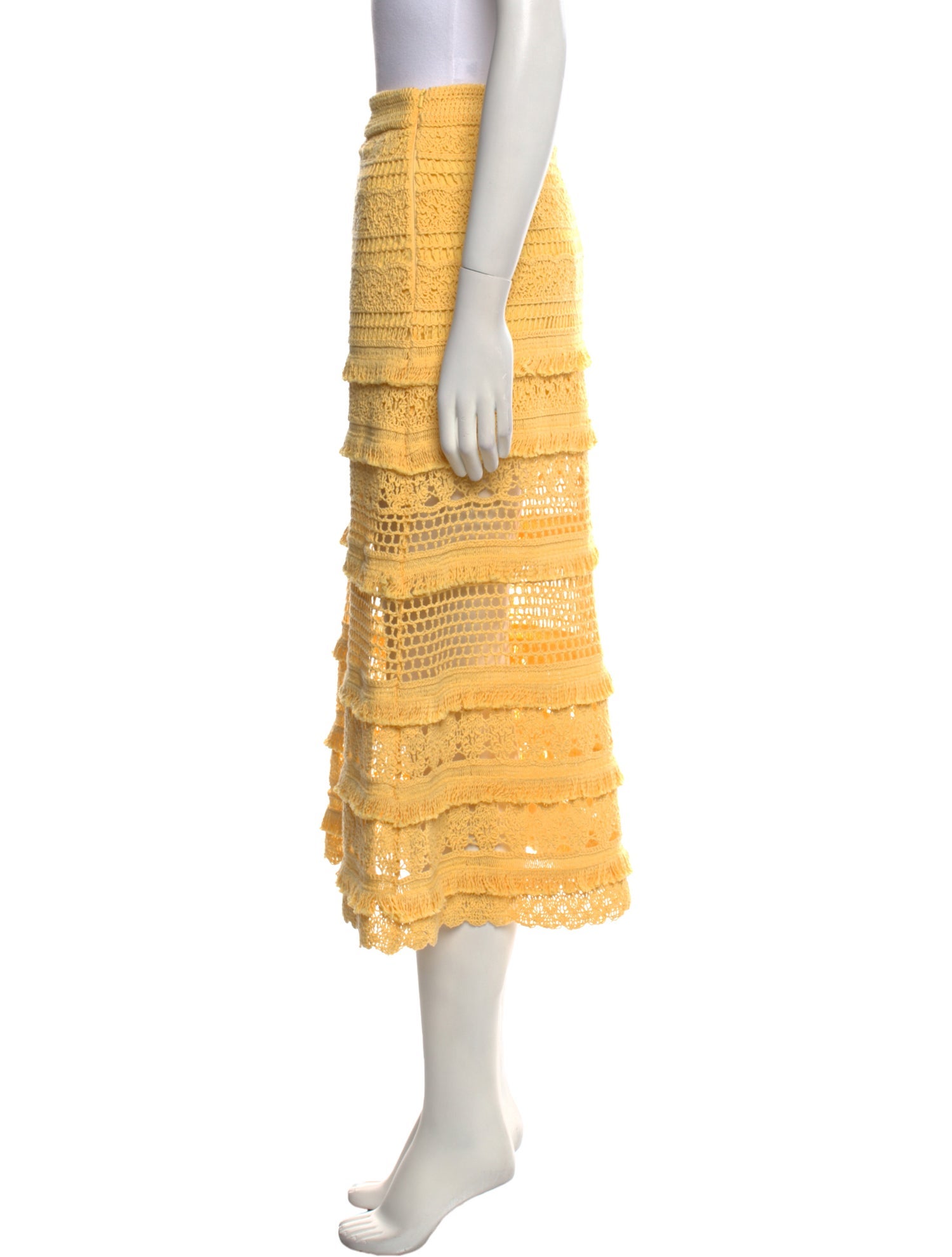 Maje Lasercut Accents Midi Length Skirt