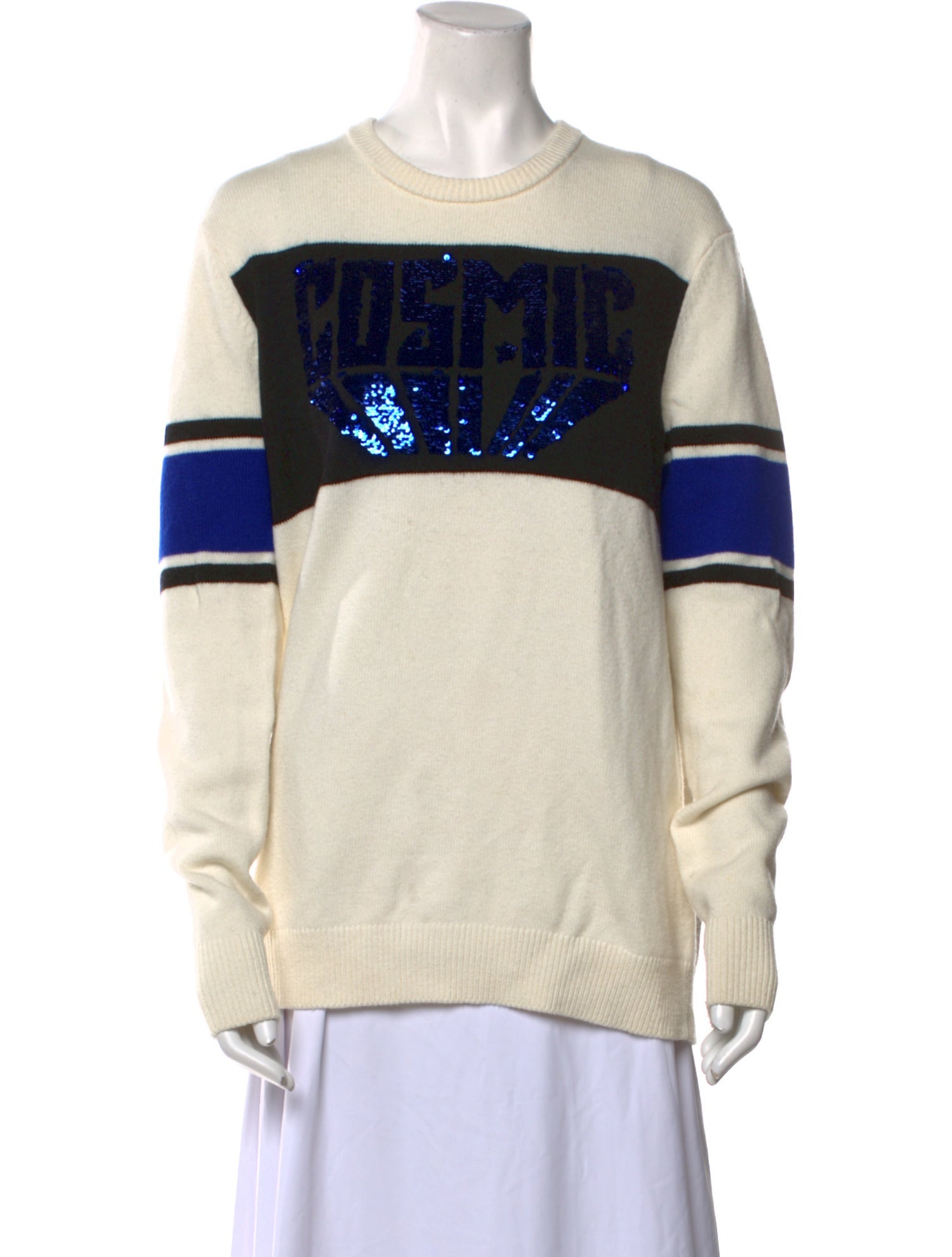 Maje Graphic Print Crew Neck Sweater