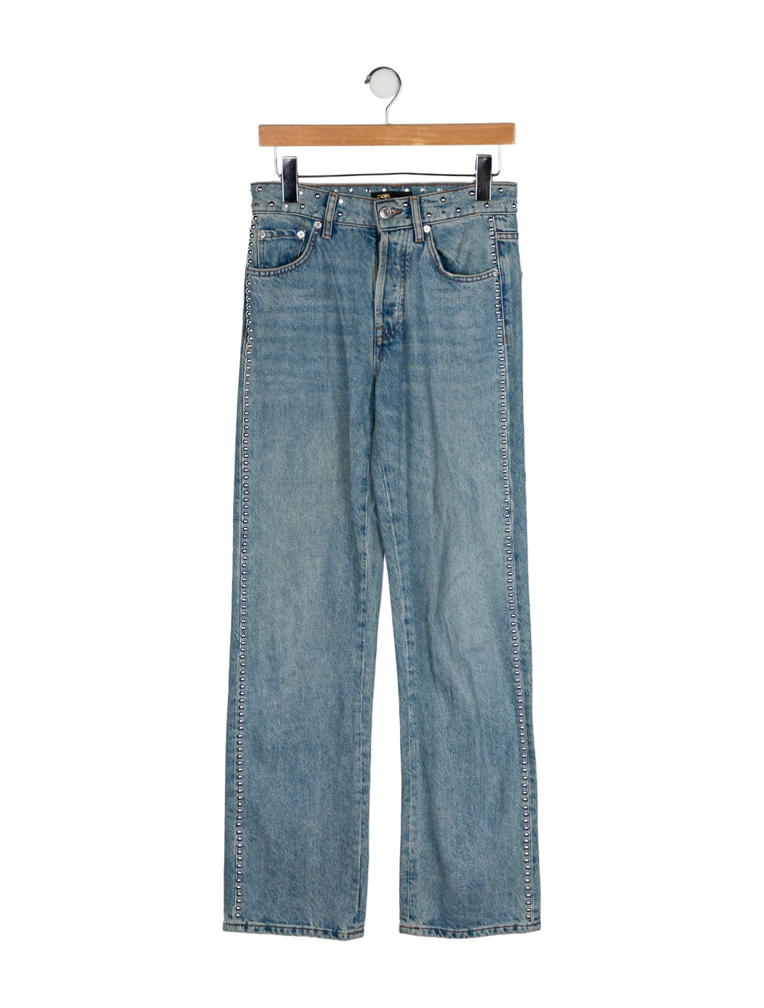 Maje Mid-Rise Wide Leg Jeans